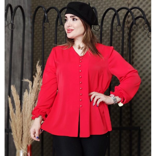 3640054-2-min شومیز مچ کش کرپ قرمز یلدایی -