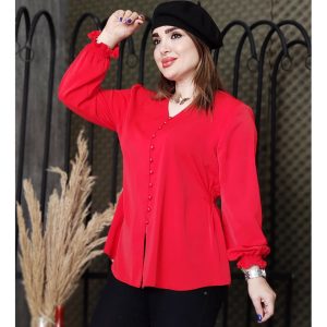 شومیز مچ کش کرپ قرمز یلدایی -