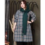 مانتو چهارخونه بلند کشمیر - مانتو پاتریس رشت