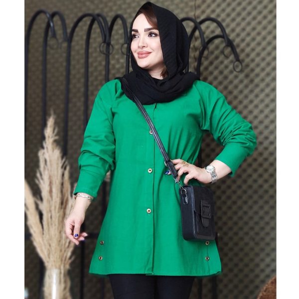 مانتو لینن بغل دکمه - مانتو پاتریس رشت