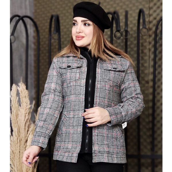 سویشرت چهارخونه کلاهدار - مانتو پاتریس رشت