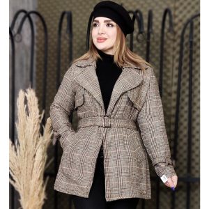 پالتو چهارخونه ژیله دار - مانتو پاتریس رشت