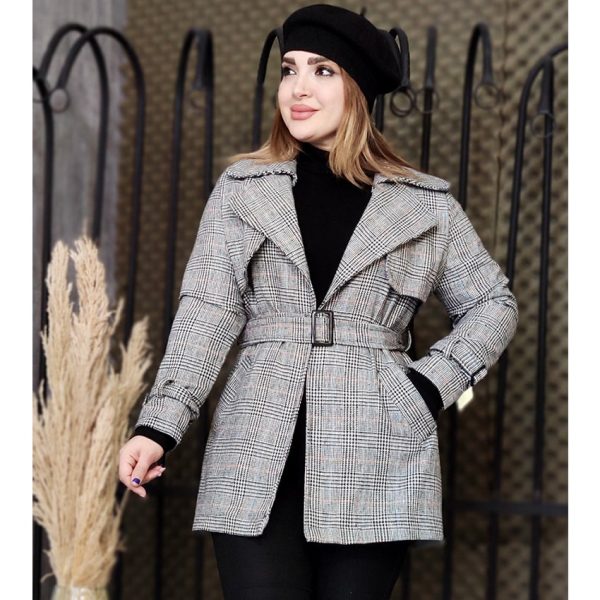 پالتو چهارخونه ژیله دار - مانتو پاتریس رشت