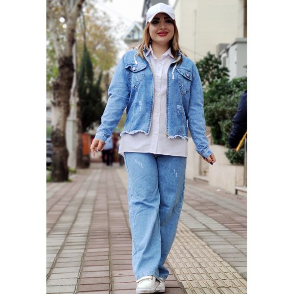 شلوار نیم بگ جین -مانتو پاتریس رشت