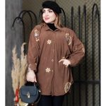 مانتو مخمل کبریتی طرحدار - مانتو پاتریس رشت