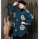 مانتو مخمل کبریتی طرحدار - مانتو پاتریس رشت