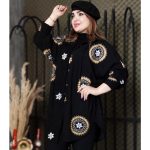 مانتو مخمل کبریتی طرحدار - مانتو پاتریس رشت