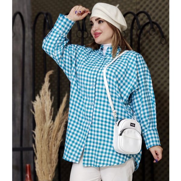 4060029-011-min مانتو پانچ چهارخونه ریز - مانتو پاتریس رشت