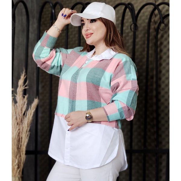 شومیز دو تیکه موهر چهارخونه - مانتو پاتریس رشت