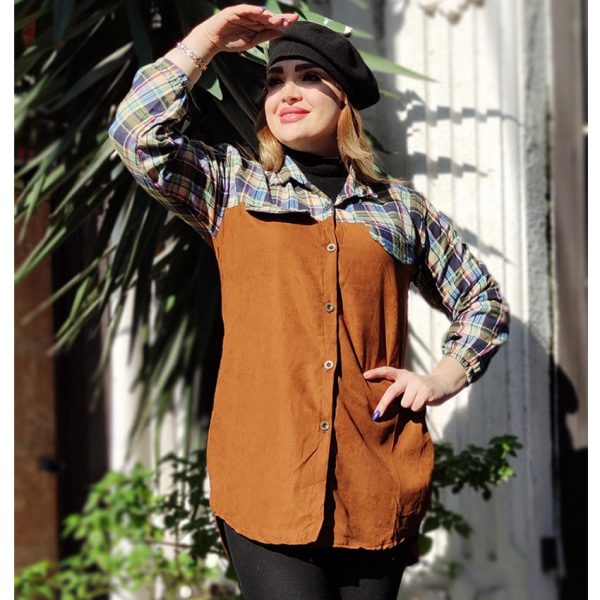 4060035-001-min مانتو چهارخونه ترکیبی - مانتو پاتریس رشت