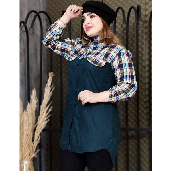 4060035-005-min مانتو چهارخونه ترکیبی - مانتو پاتریس رشت