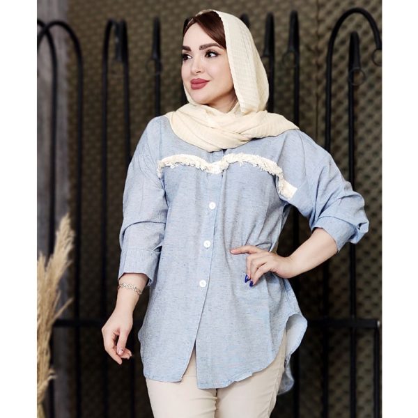 مانتو لینن نوار ریش ریش