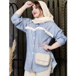 مانتو لینن نوار ریش ریش