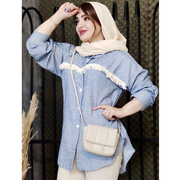 مانتو لینن نوار ریش ریش