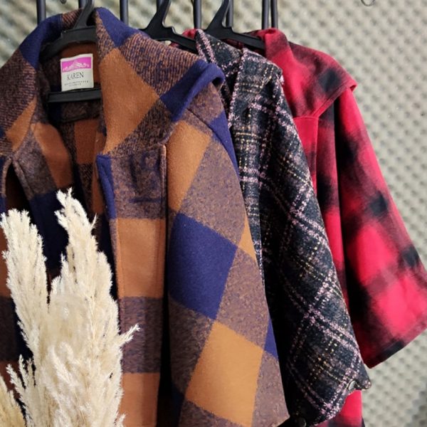 پالتو پانچ چهارخونه - مانتو پاتریس رشت