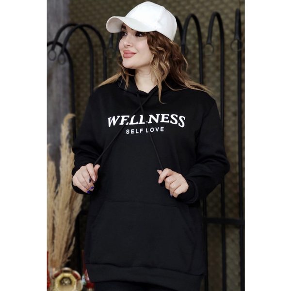 هودی دورس مشکی چاپی