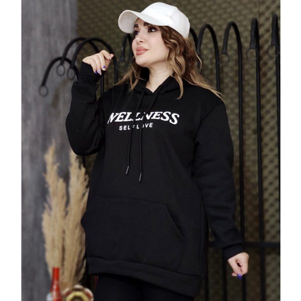 هودی دورس مشکی چاپی