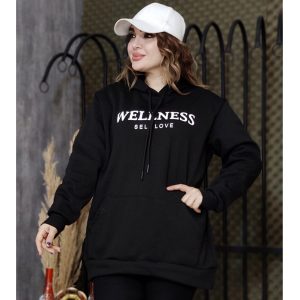 هودی دورس مشکی چاپی - مانتو پاتریس رشت