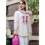 مانتو پیراهنی لینن گلدوزی - مانتو پاتریس رشت