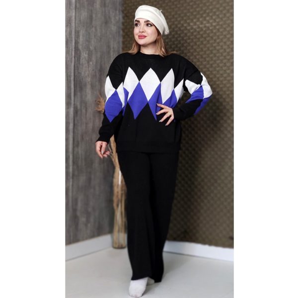 24500355-2-min ست بلوز شلوار بافت لوزی - مانتو پاتریس رشت