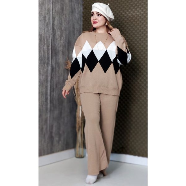 24500355-4-min ست بلوز شلوار بافت لوزی - مانتو پاتریس رشت