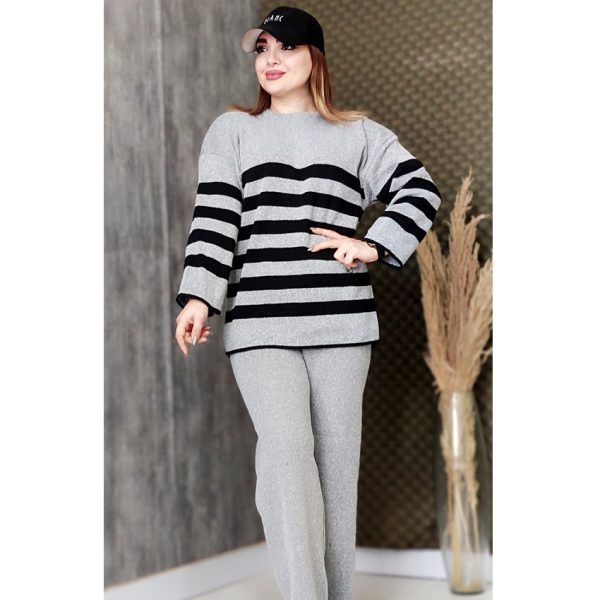 ست بافت راه راه - مانتو پاتریس رشت