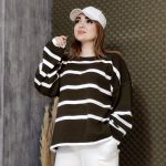 بلوز بافت راه راه بغل چاک