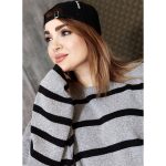 بلوز بافت راه راه بغل چاک