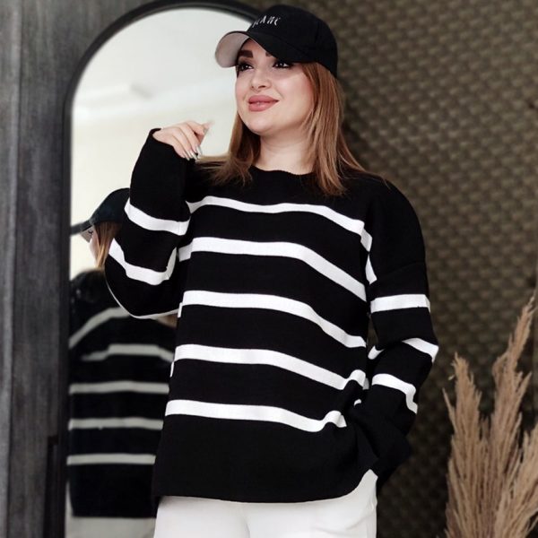 بلوز بافت راه راه بغل چاک