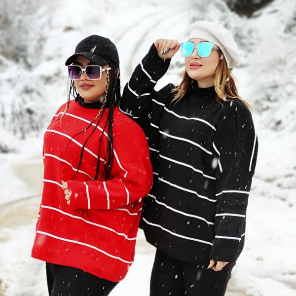 بلوز بافت پینترستی راه راه - مانتو پاتریس رشت