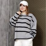 بلوز بافت راه راه بغل چاک