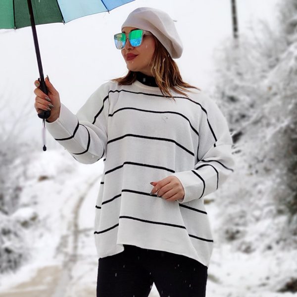 بلوز بافت پینترستی راه راه - مانتو پاتریس رشت