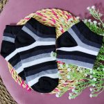 جوراب مچی راه راه مشکی