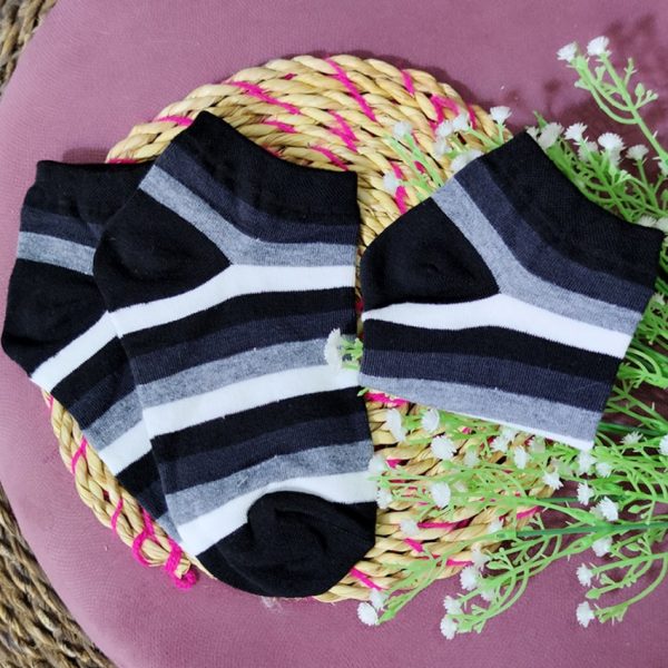 جوراب مچی راه راه مشکی