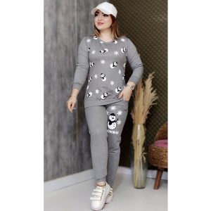 ست بلوز شلوار آدم برفی ملانژ - مانتو پاتریس رشت