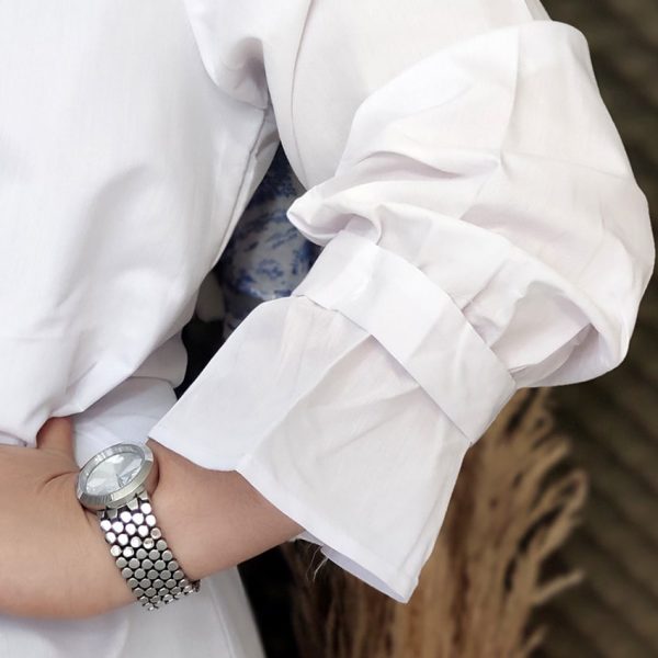 شومیز سفید آستین بندی - مانتو پاتریس رشت