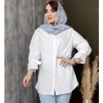 شومیز سفید آستین بندی - مانتو پاتریس رشت