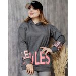 هودی ملانژ چاپی طوسی - مانتو پاتریس رشت