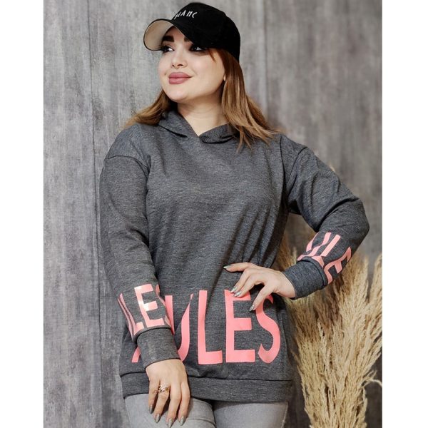 هودی ملانژ چاپی طوسی - مانتو پاتریس رشت