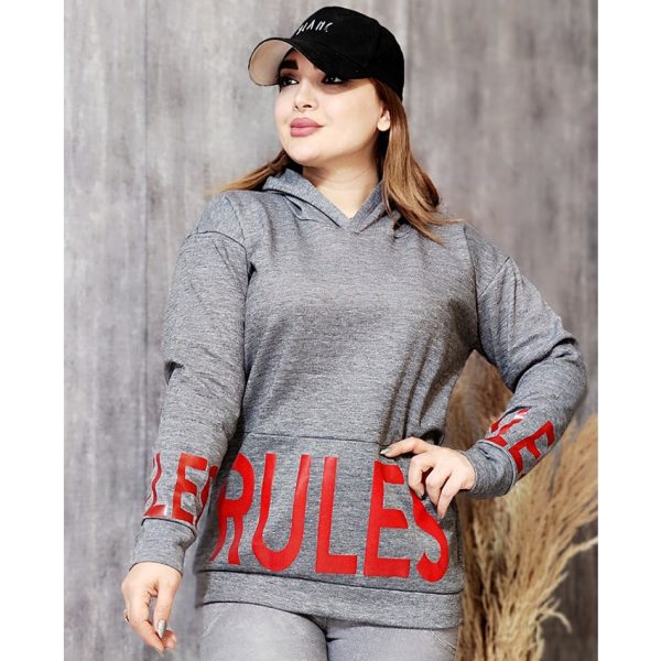 هودی ملانژ چاپی طوسی - مانتو پاتریس رشت