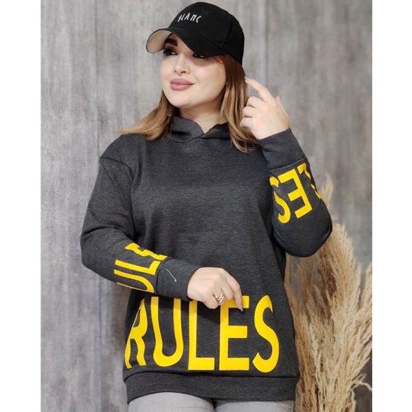 هودی ملانژ چاپی طوسی - مانتو پاتریس رشت