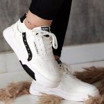 کتونی لژ دار سفید مشکی - مانتو پاتریس رشت