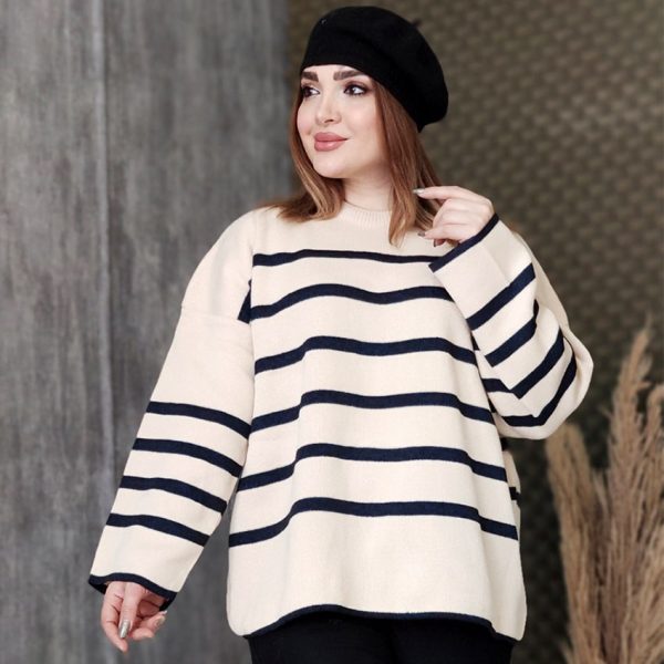 بلوز بافت قواره دار راه راه - مانتو پاتریس رشت