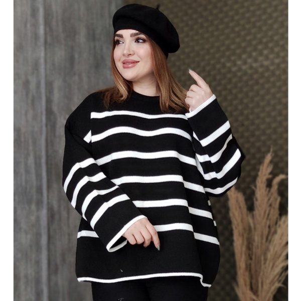 بلوز بافت قواره دار راه راه - مانتو پاتریس رشت