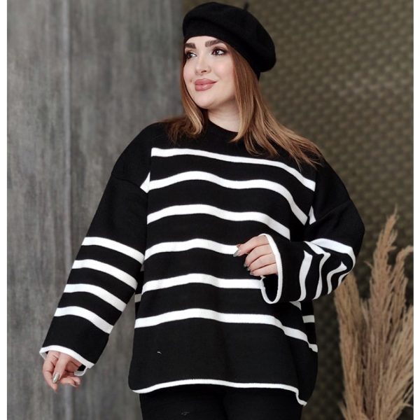 بلوز بافت قواره دار راه راه - مانتو پاتریس رشت