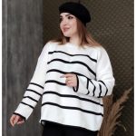 بلوز بافت قواره دار راه راه - مانتو پاتریس رشت