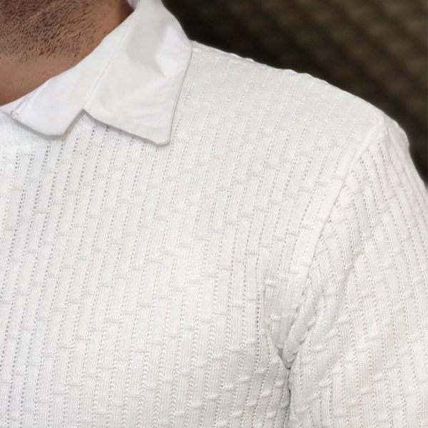 بلوز بافت یقه گرد مردانه - مانتو پاتریس رشت