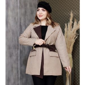 پالتو چهارخونه یقه فوتر - مانتو پاتریس رشت