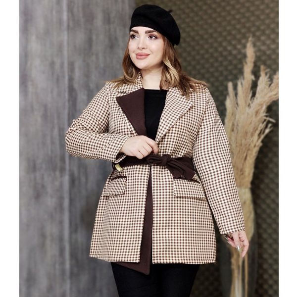 پالتو چهارخونه یقه فوتر - مانتو پاتریس رشت