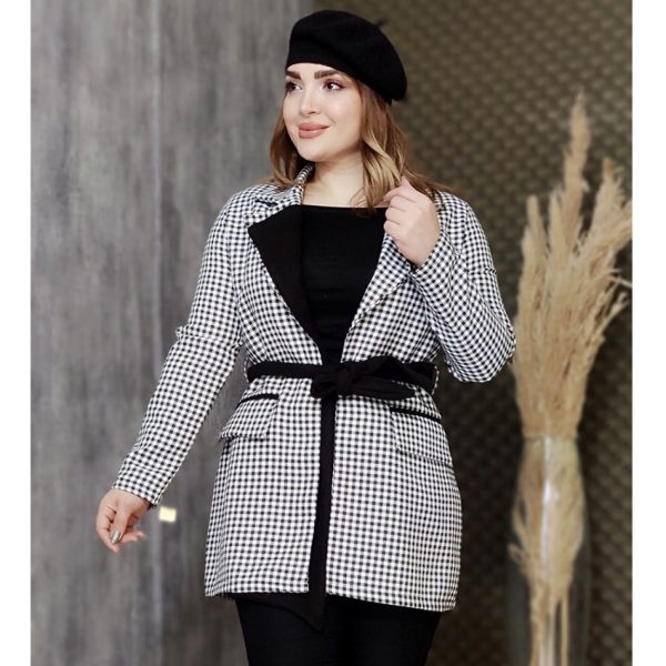 پالتو چهارخونه یقه فوتر - مانتو پاتریس رشت